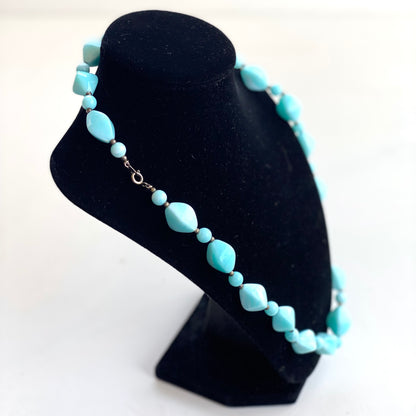 Light Blue Beaded Vintage Necklace