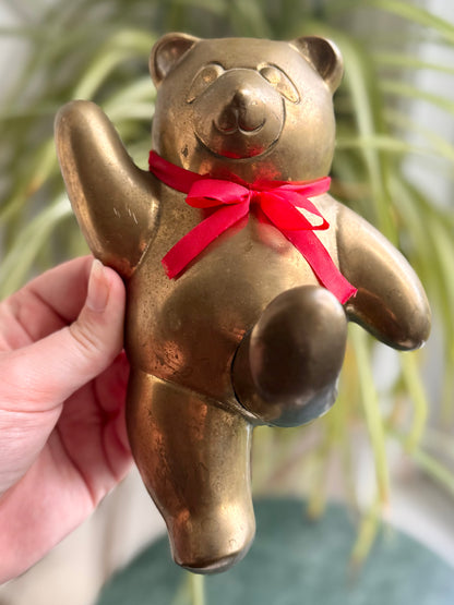 Vintage Brass Bear with Leg Hook