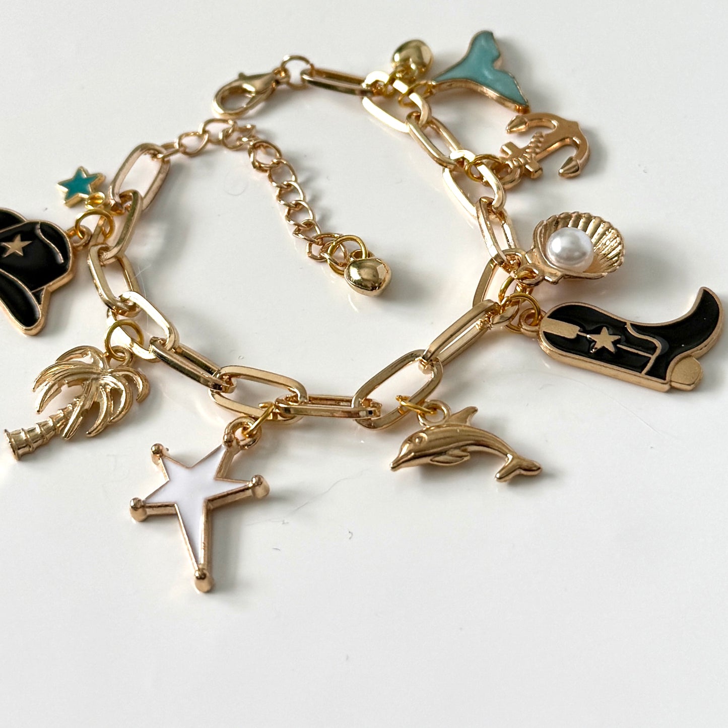 Handmade Coastal Cowgirl Y2K Style Charm Bracelet