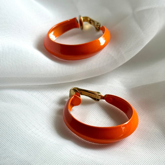 Secondhand Orange Hoop Earrings