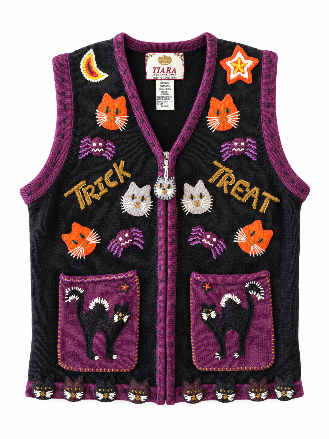 Vintage Tiara, Cat Halloween Vest