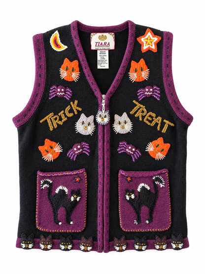 Vintage Tiara, Cat Halloween Vest