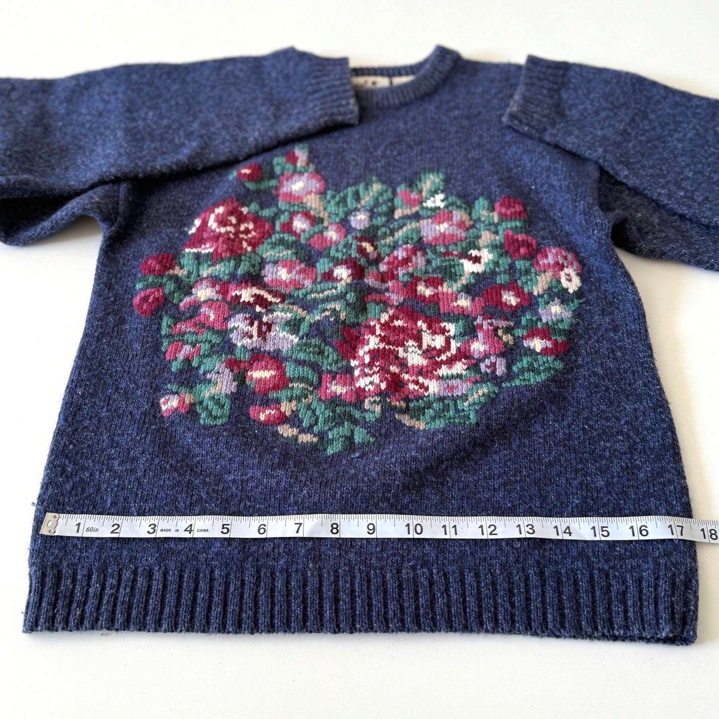 Vintage Northern Reflections, Wool Blend Floral Sweater