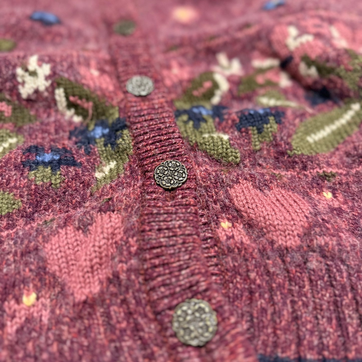 Vintage Northern Reflections, Wool Blend Floral Cardigan
