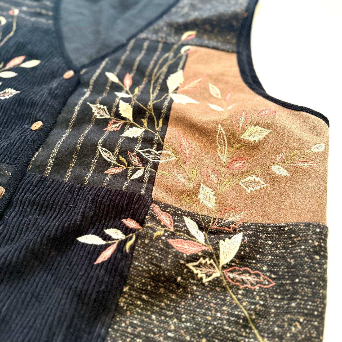 Vintage Tan Trums, Wool & Leather Vest