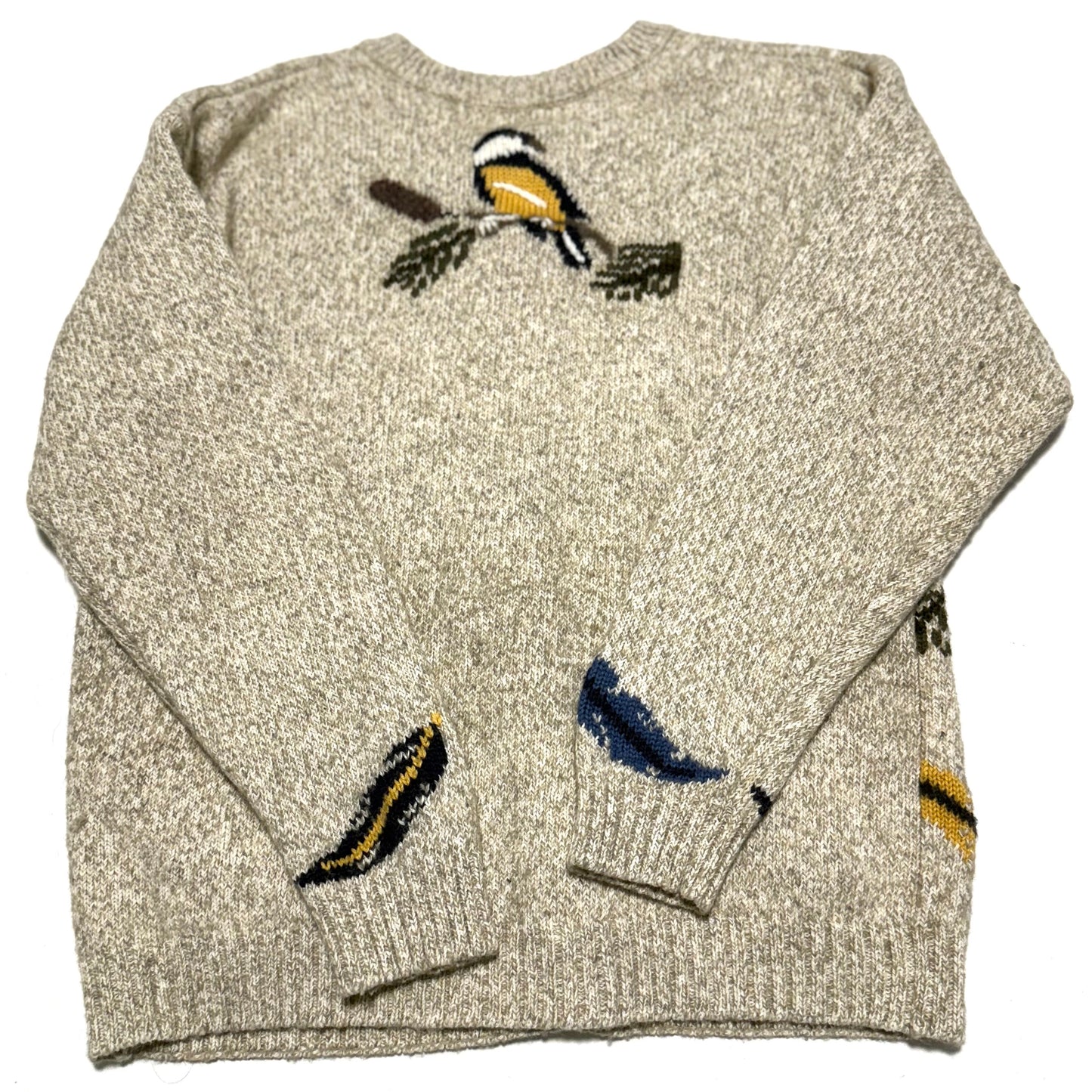 Vintage Northern Treasures, Wool Blend Winter Bird Cardigan