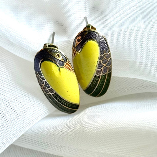 Secondhand Yellow Peacock Earrings