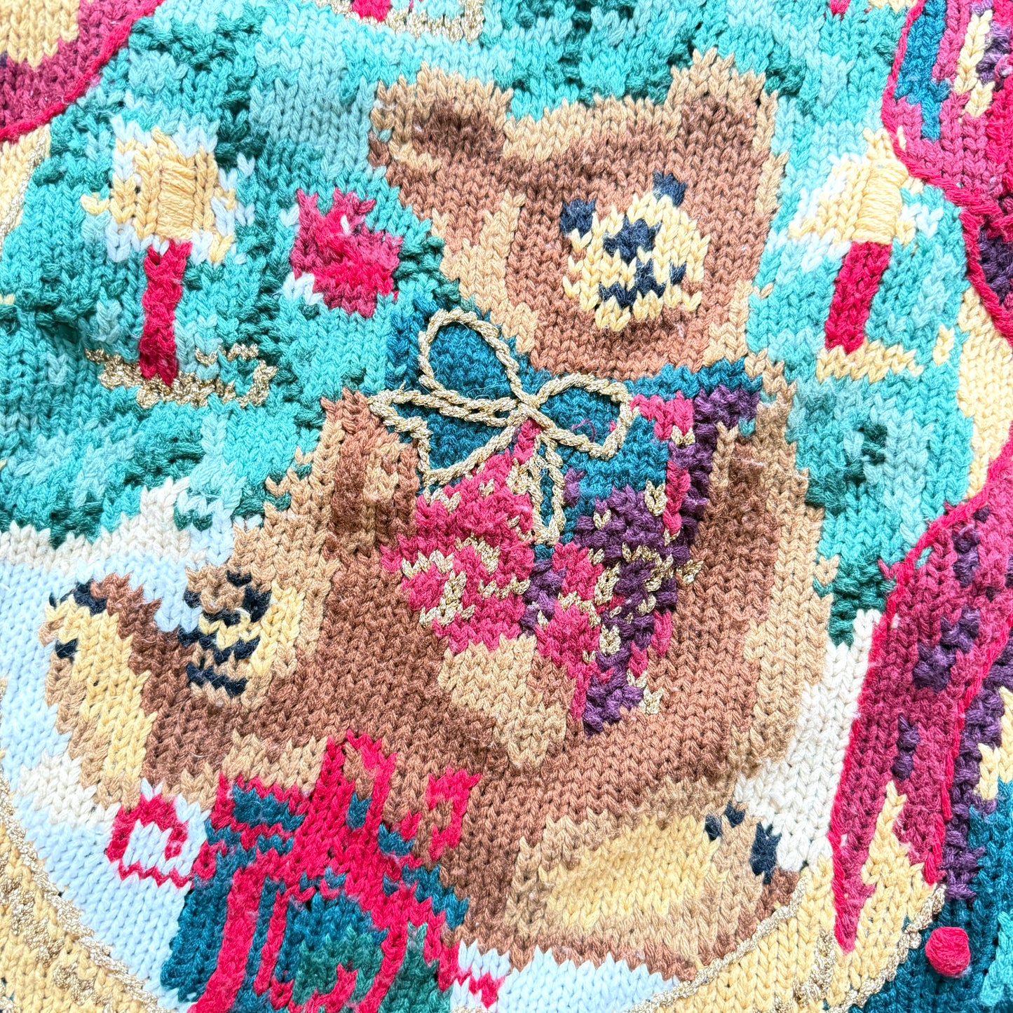 Vintage Separate Scene, Christmas Teddy Bear Sweater