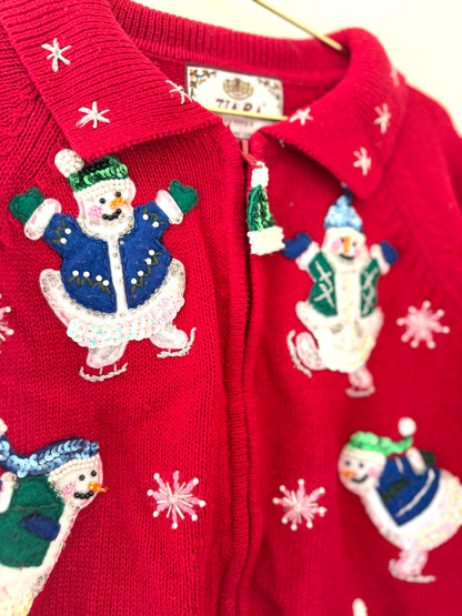 Vintage Tiara, Snowman Cardigan