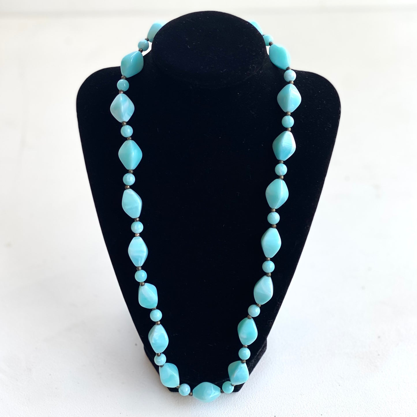 Light Blue Beaded Vintage Necklace