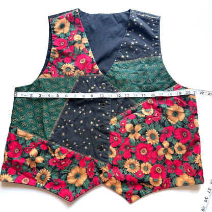 Vintage Christmas Floral Vest