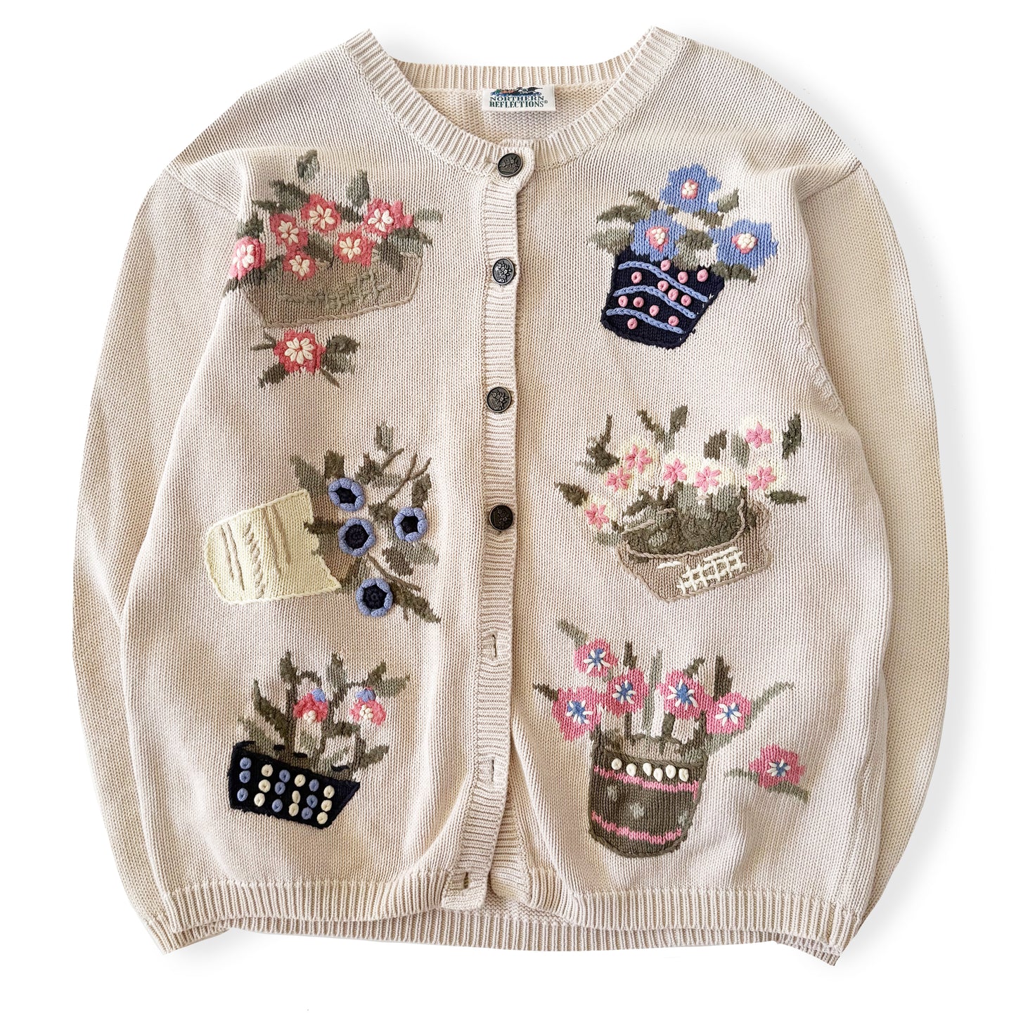 Vintage Northern Reflections, Potted Flowers Cardigan