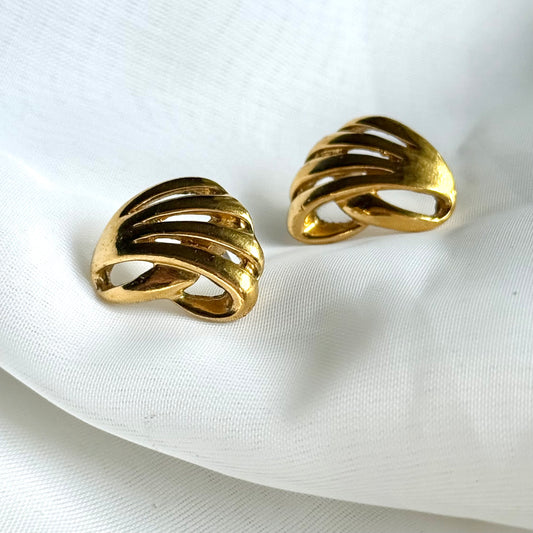 Secondhand Gold Toned Swirl Earrings