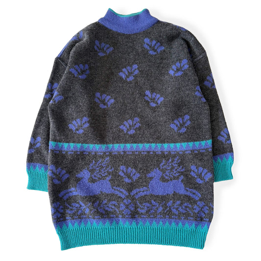 Vintage Whimsical Deer Sweater