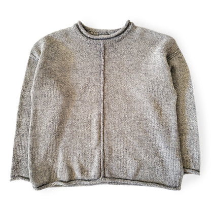 Gray knit sweater on a white background