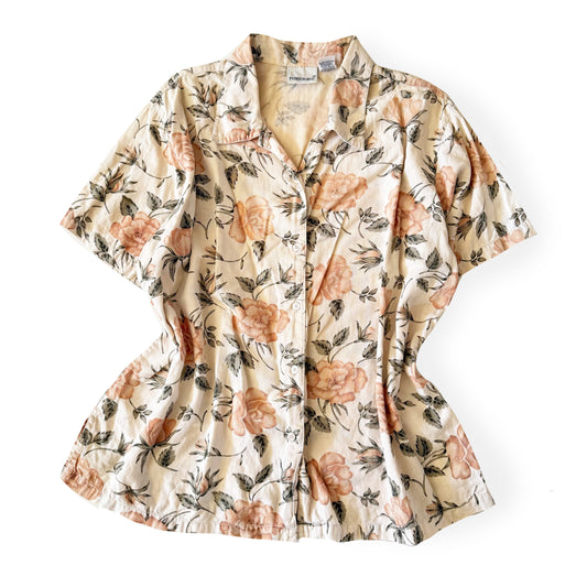 Floral patterned shirt on a white background