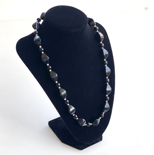 Black Beaded Vintage Necklace