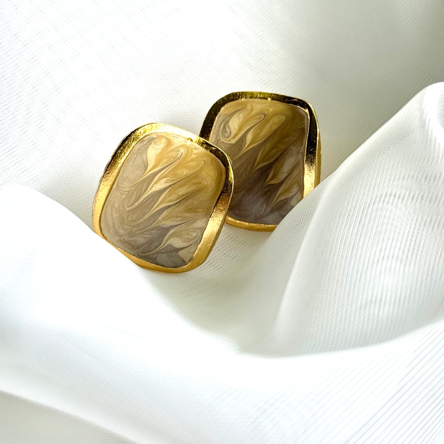 Secondhand Gold Toned Swirl Earrings