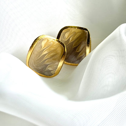 Secondhand Gold Toned Swirl Earrings