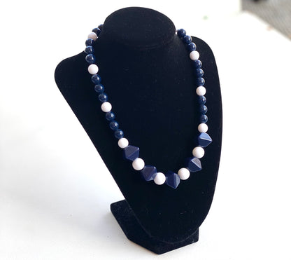 Blue & White Vintage Beaded Necklace