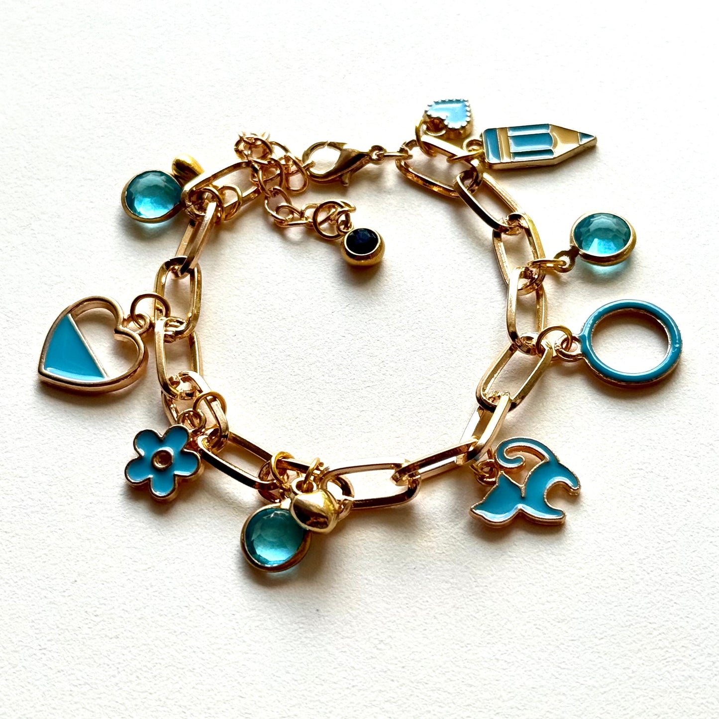 Handmade Y2K Style Charm Blue Bracelet