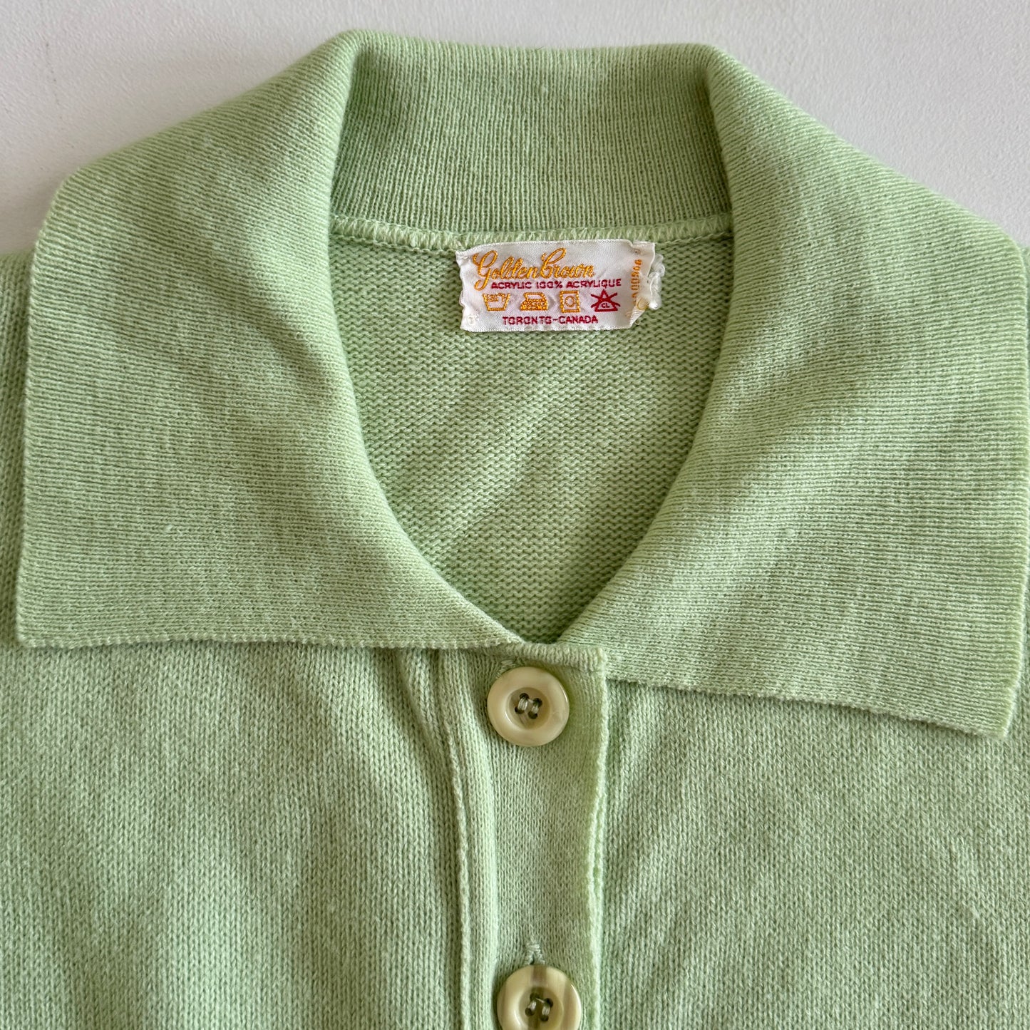 Vintage Golden Crown Green Knit Cardigan