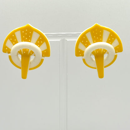 Vintage Lemon Yellow Earrings