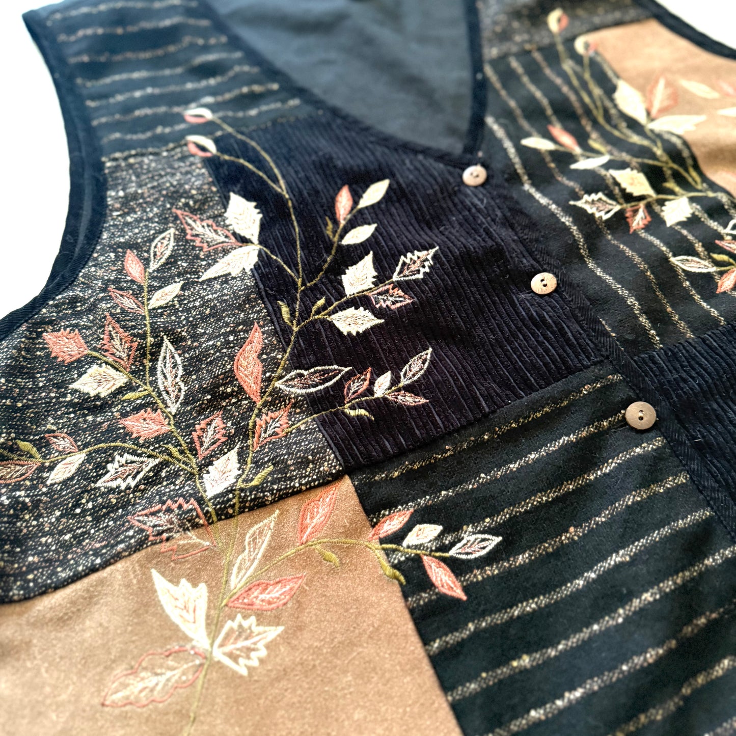 Vintage Tan Trums, Wool & Leather Vest