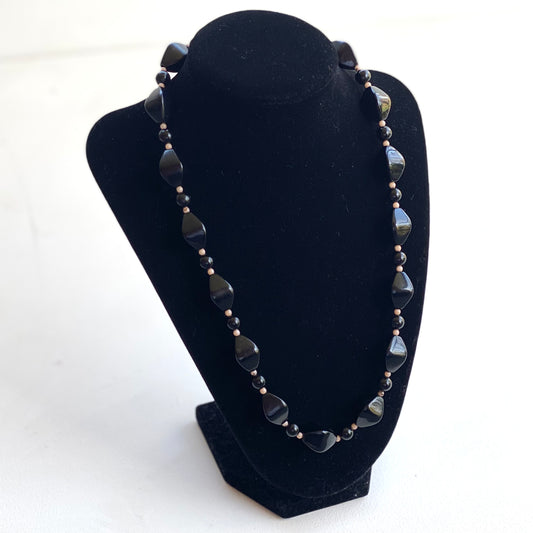 Black Beaded Vintage Necklace