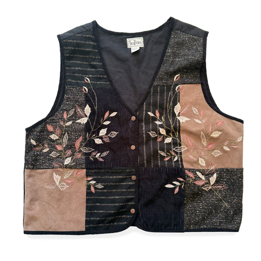 Vintage Tan Trums, Wool & Leather Vest