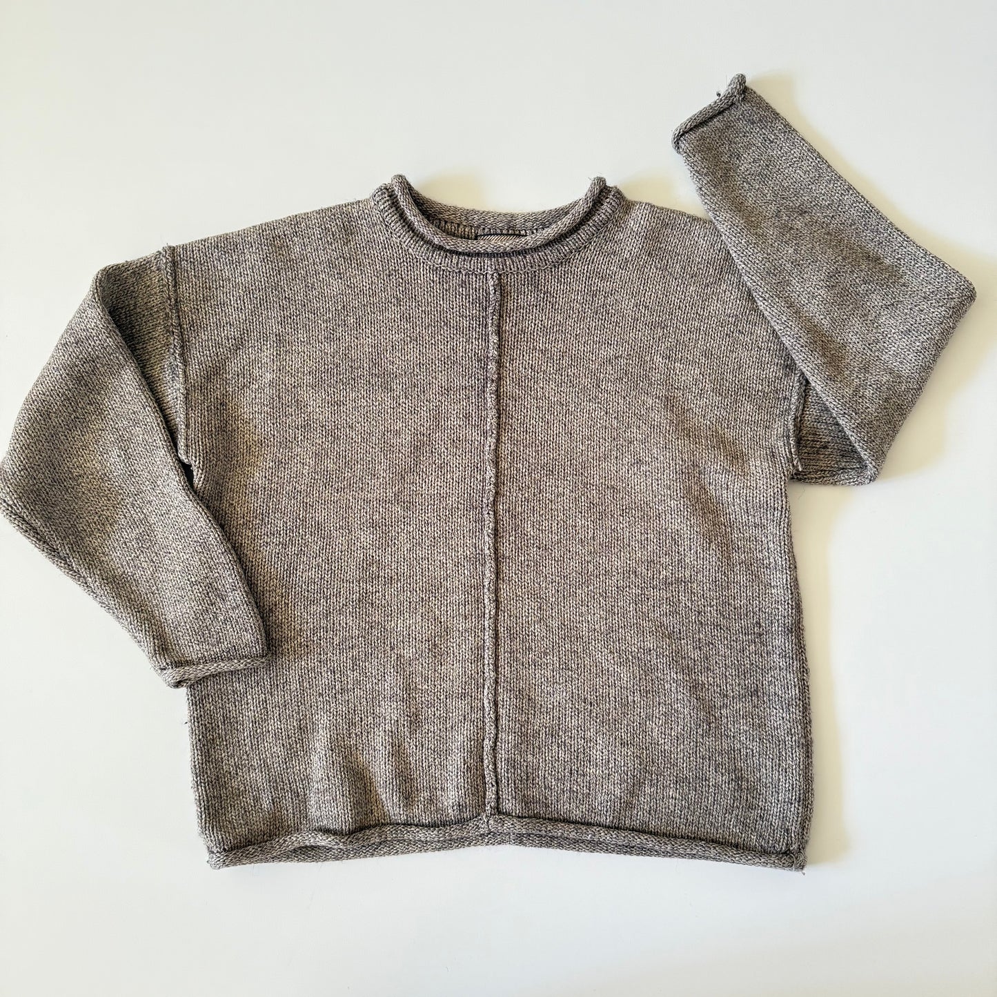 Gray knit on white background