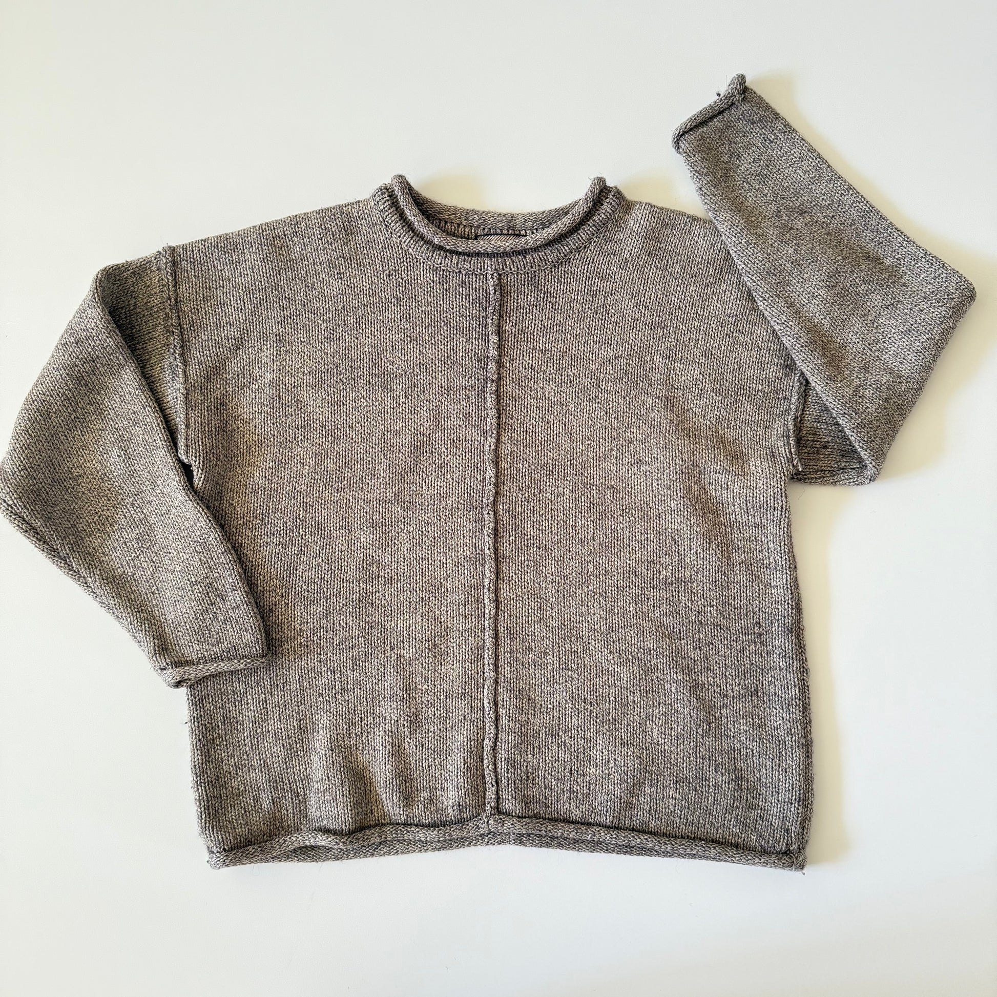 Gray knit on white background