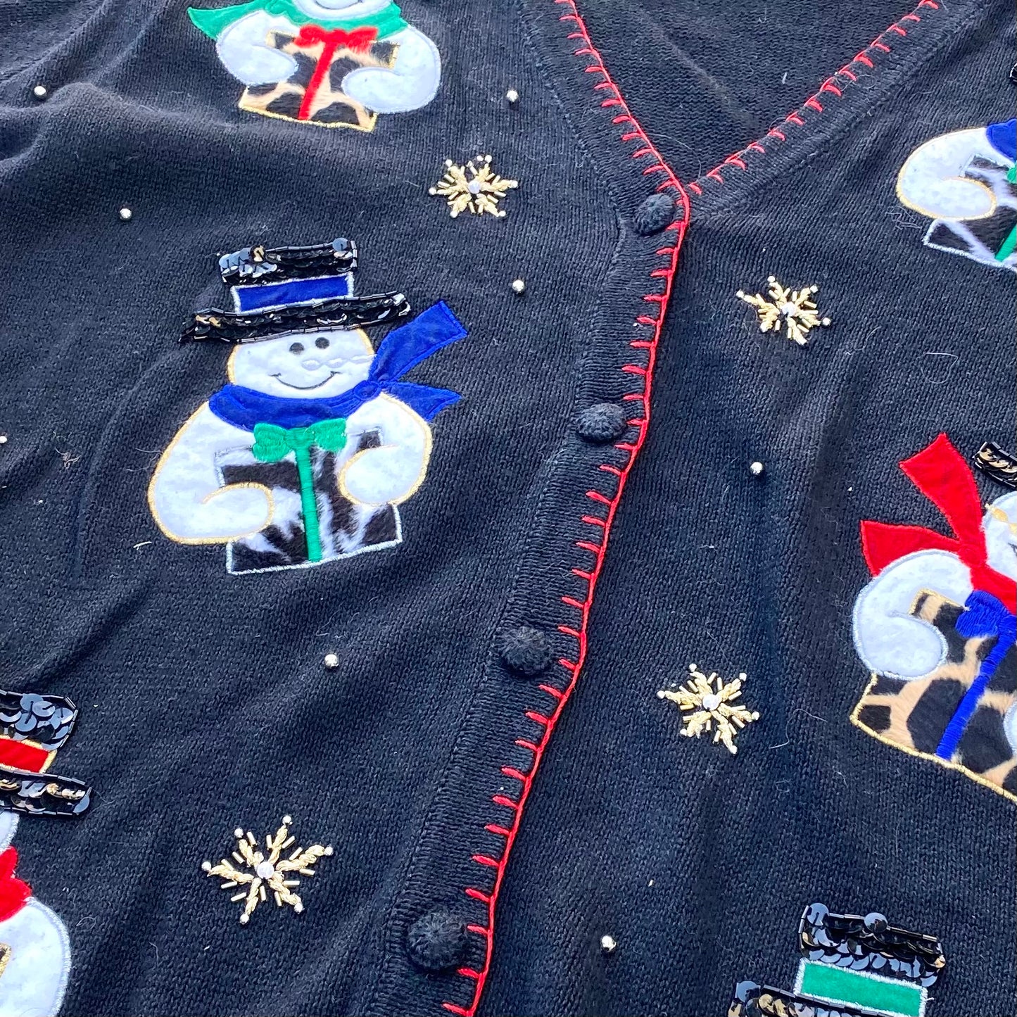 Vintage Victoria Jones, Snowman Holiday Sweater - XL