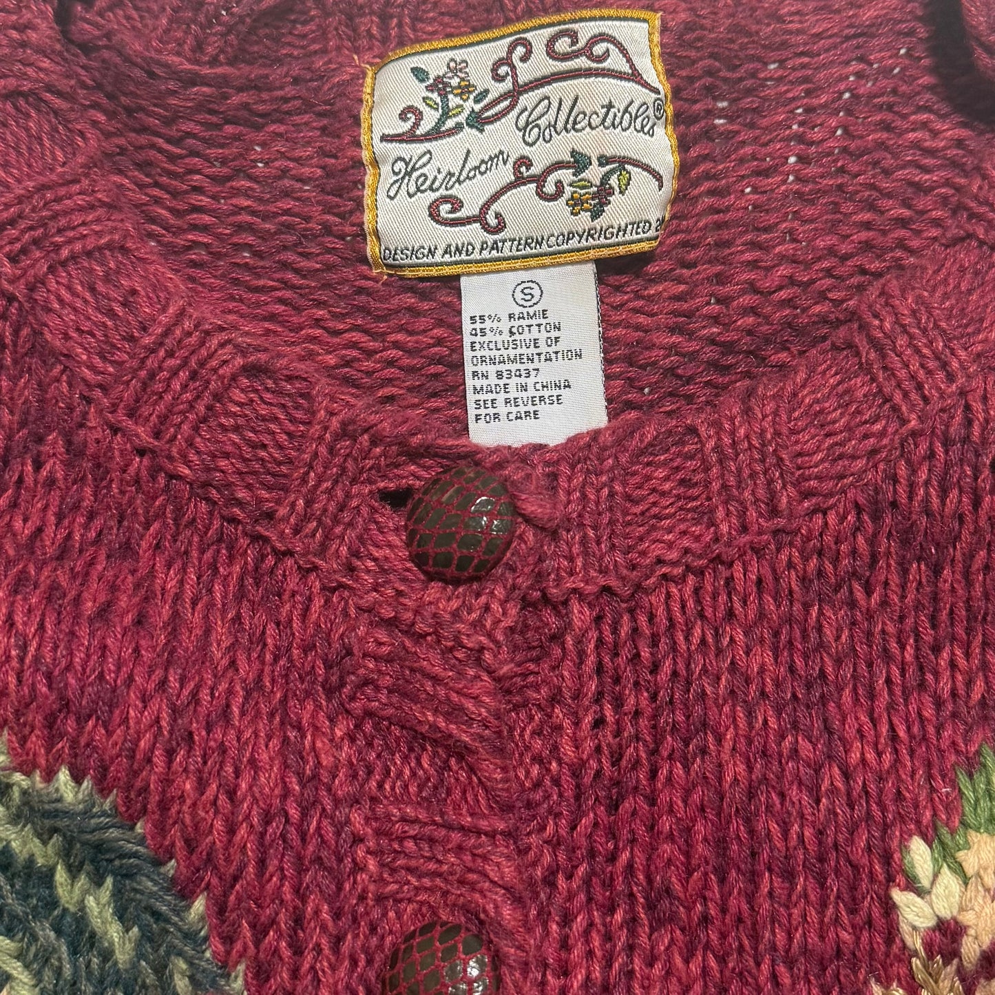 Vintage Heirloom Collectibles, Thanksgiving Autumn Cardigan
