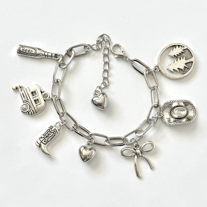 Handmade Camping / Cowgirl Y2K Style Charm Bracelet