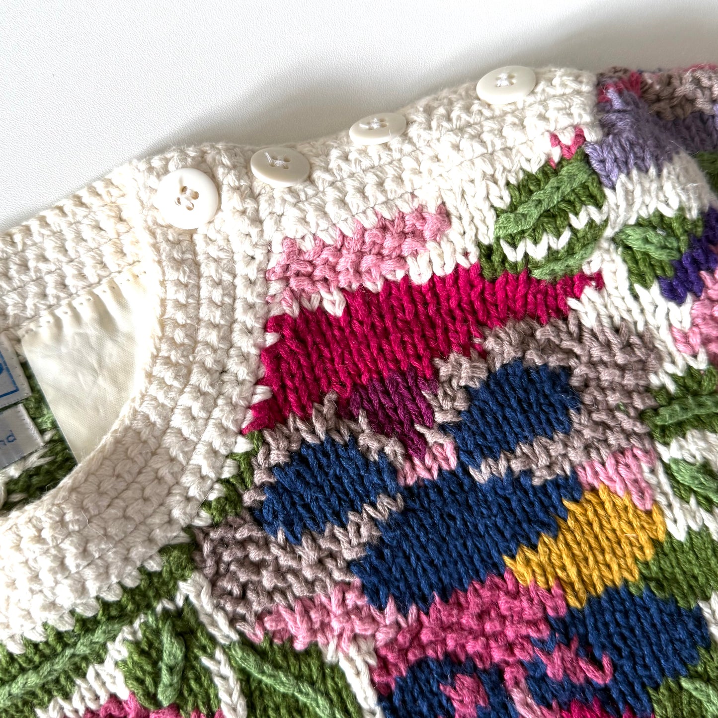 Vintage Northern Isles, Hand Knit Floral Sweater