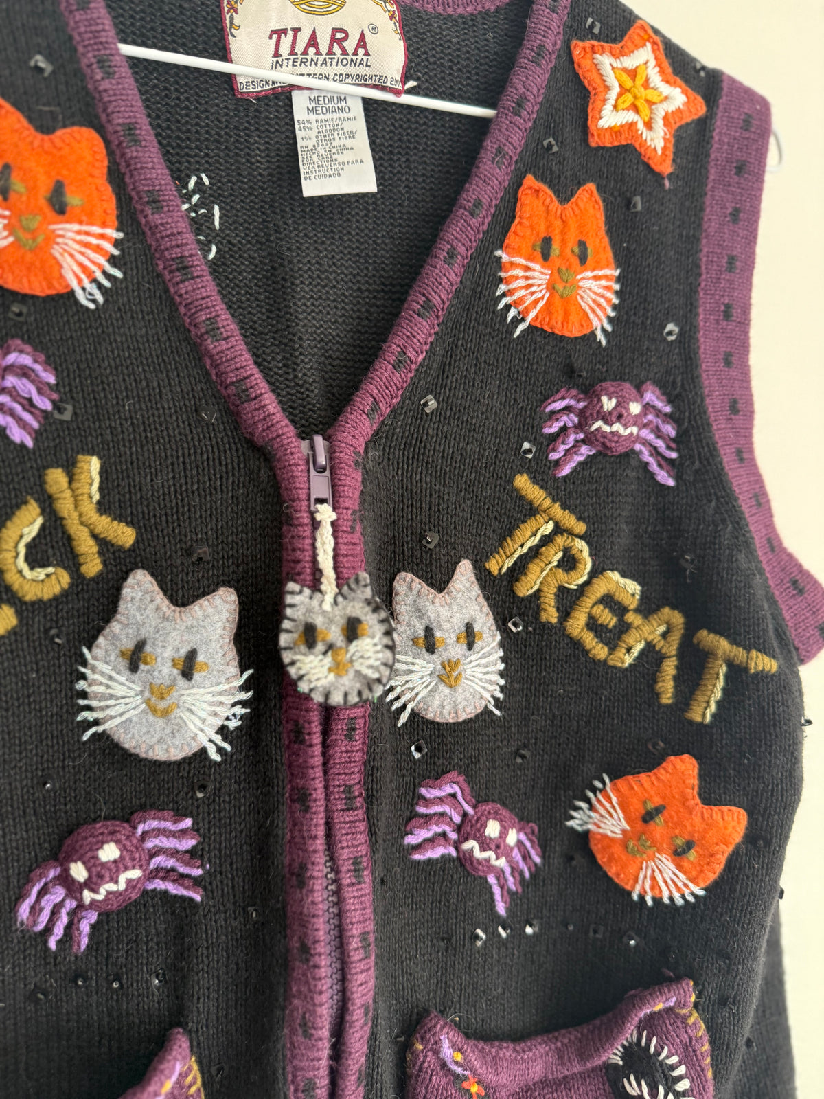 Vintage Tiara, Cat Halloween Vest