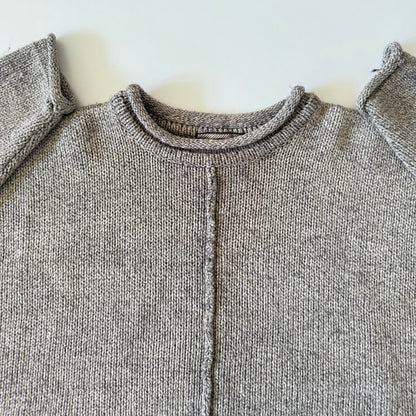 Grey knit on white background
