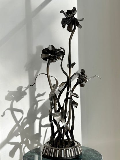 Secondhand Handmade Metal Flower Art