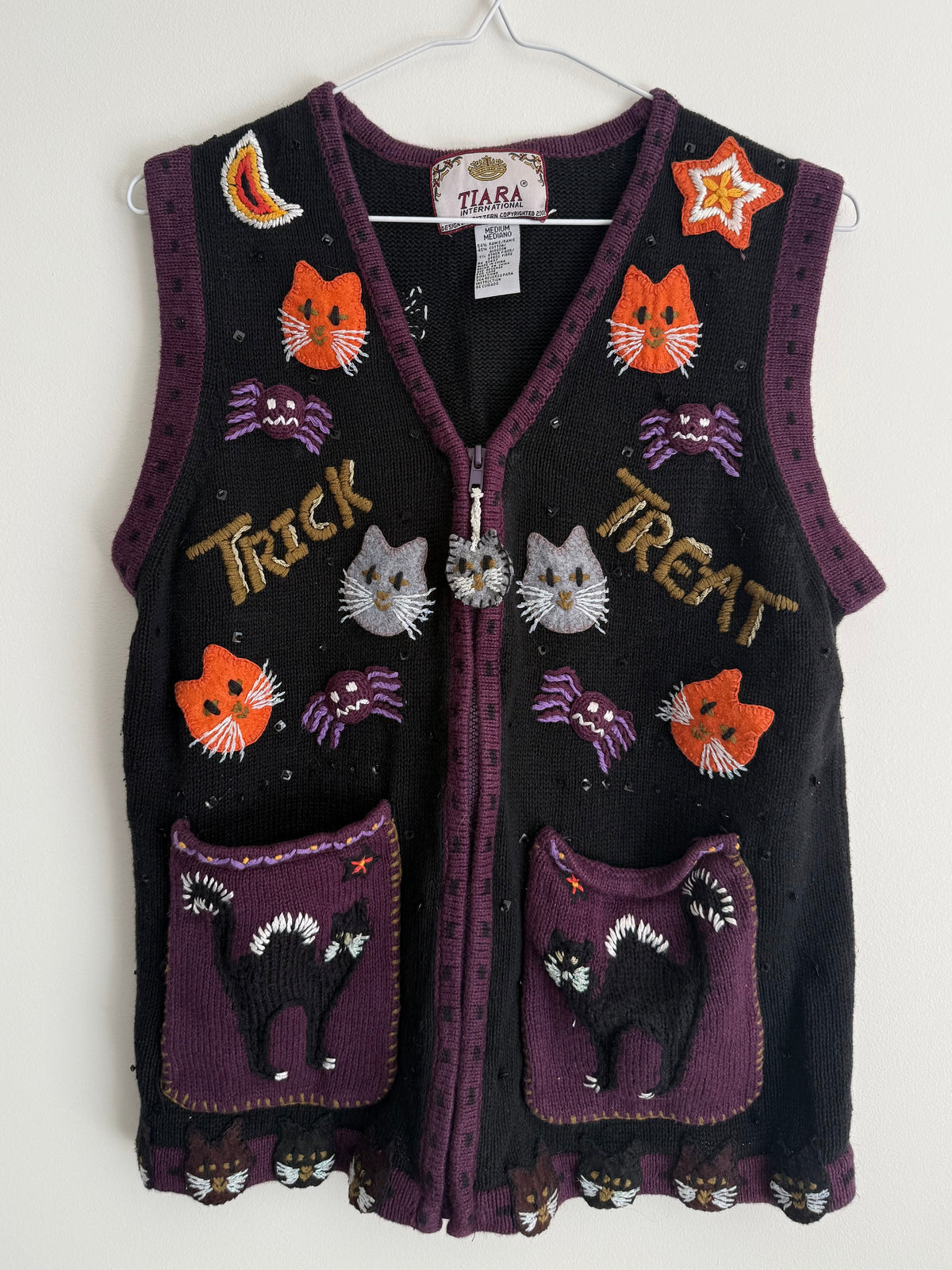 Vintage Tiara, Cat Halloween Vest