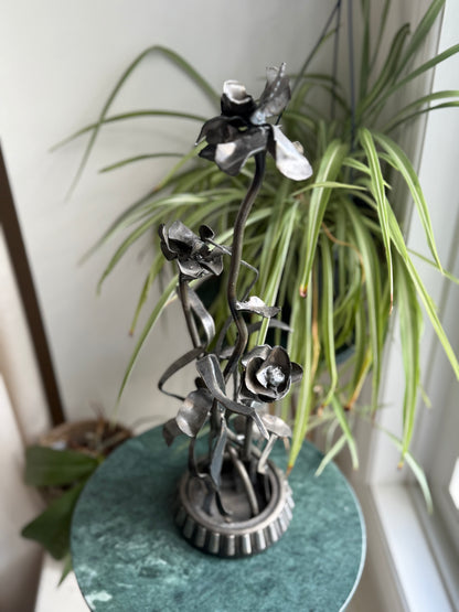 Secondhand Handmade Metal Flower Art