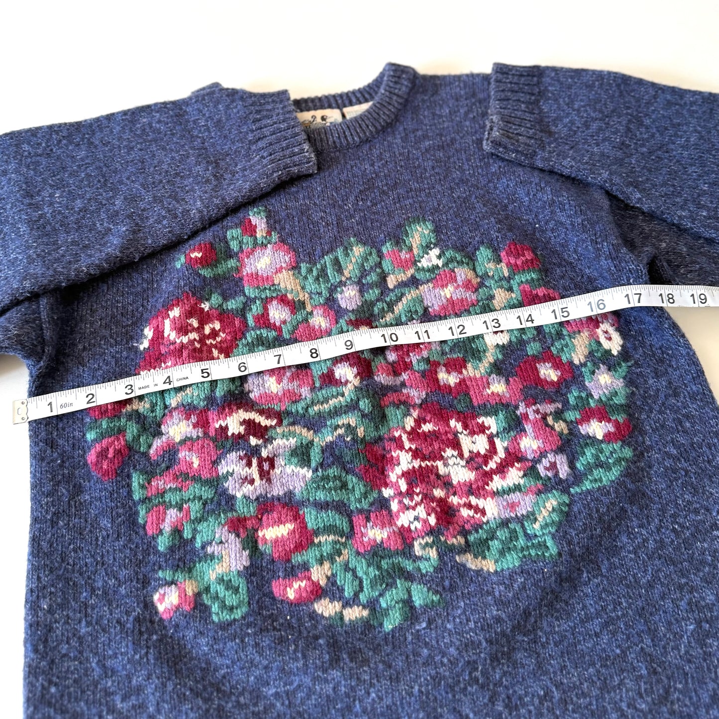 Vintage Northern Reflections, Wool Blend Floral Sweater