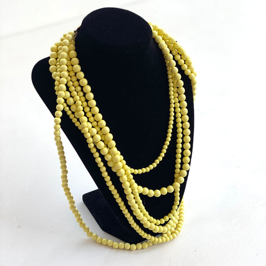 Yellow Secondhand Beaded LayeredNecklace