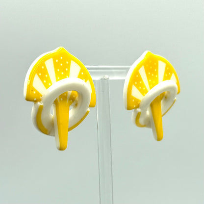 Vintage Lemon Yellow Earrings
