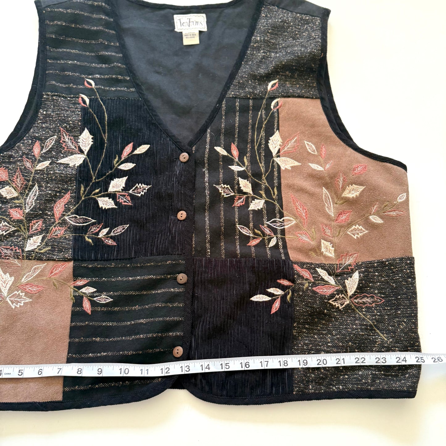 Vintage Tan Trums, Wool & Leather Vest