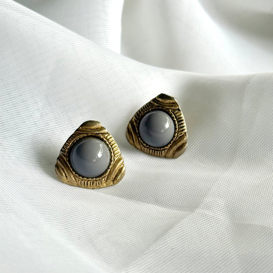 Secondhand Triangle Grey Earrings