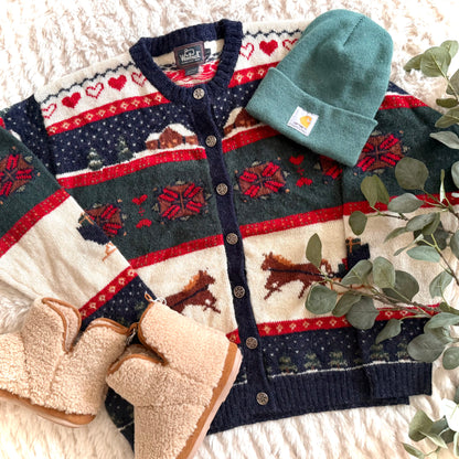 Vintage Woolrich, Christmas Wool Cardigan