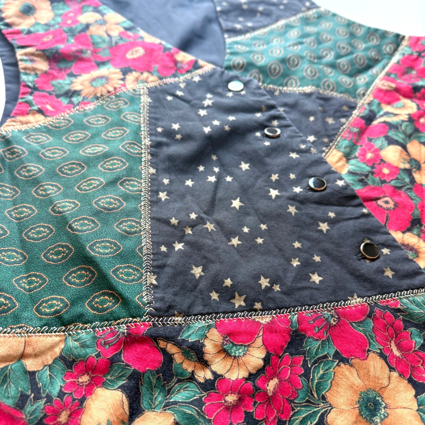 Vintage Christmas Floral Vest