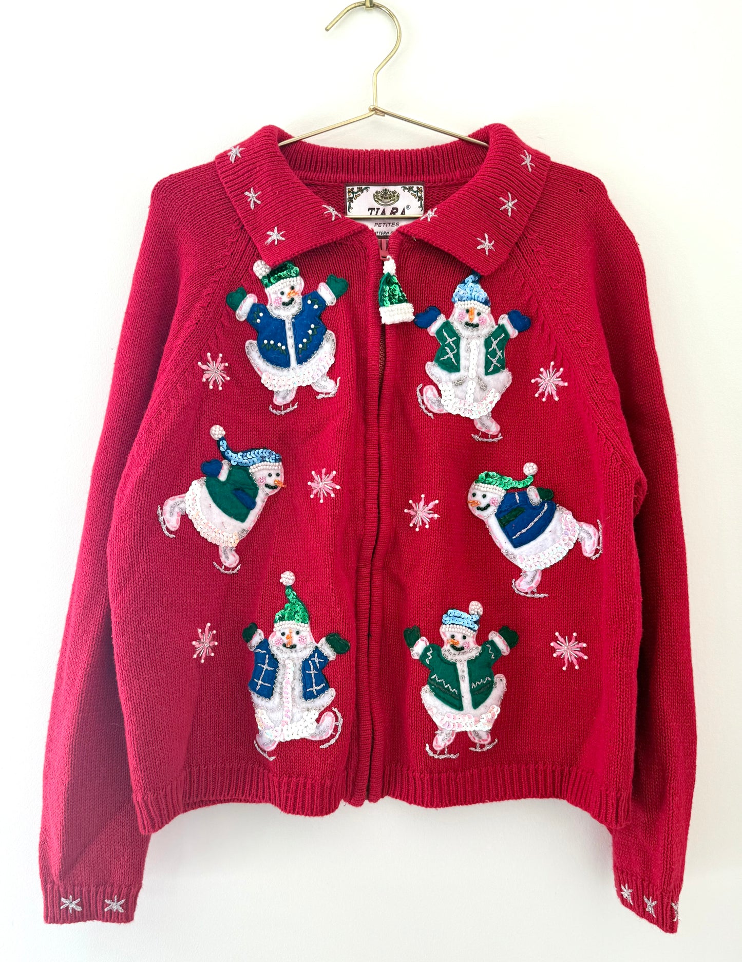 Vintage Tiara, Snowman Cardigan