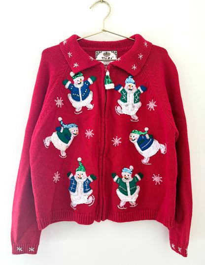 Vintage Tiara, Snowman Cardigan